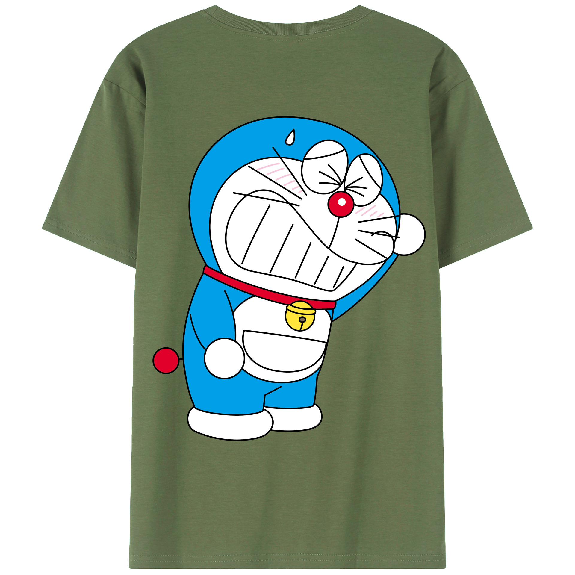 （画像用） ドラえもん Doraemon 綿100％ メンズ半袖Tシャツ（バックプリント） 通気性
